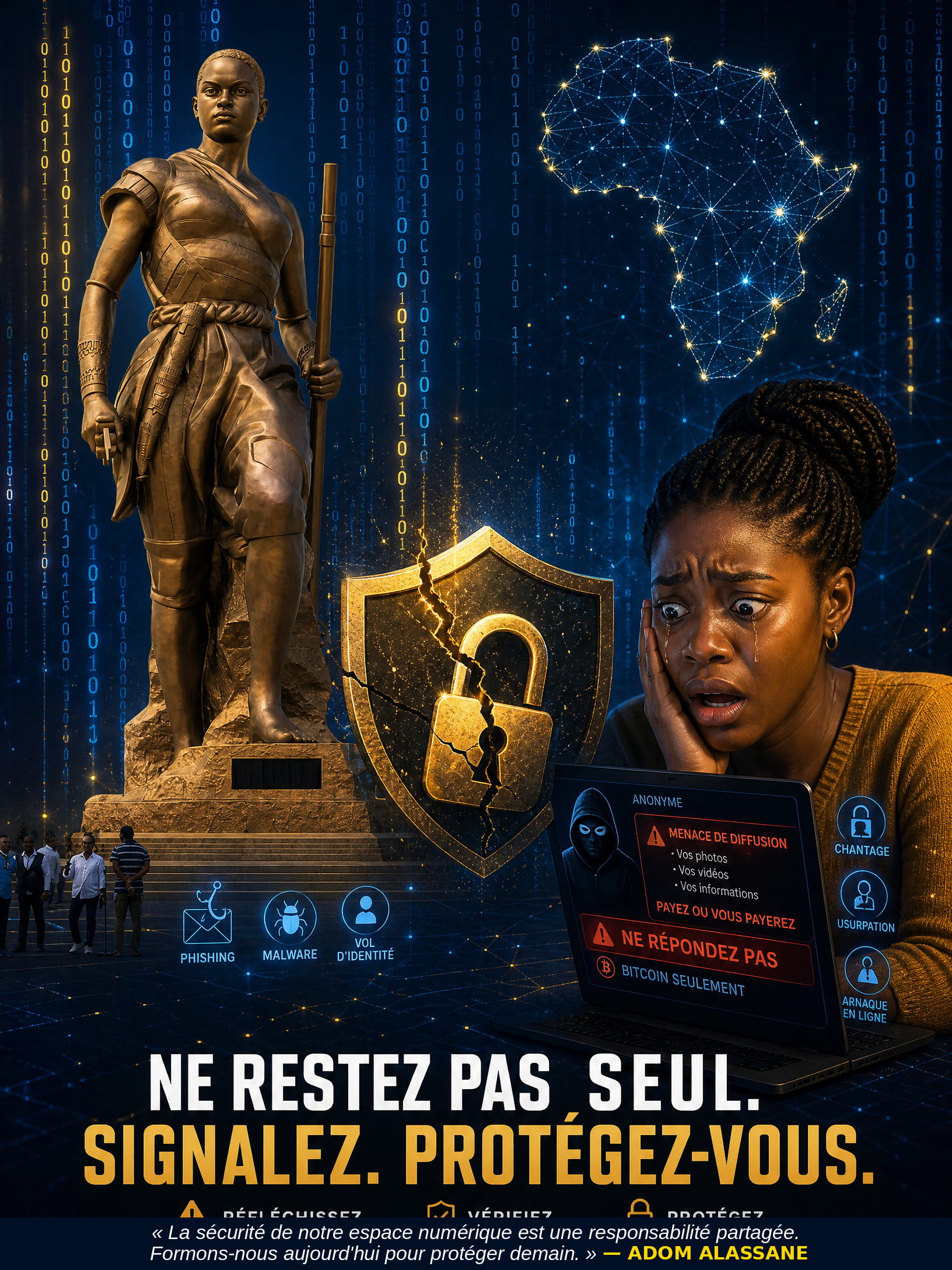 Sensibilisation à la cybercriminalité au Bénin – Monument de l'Amazone de Cotonou
